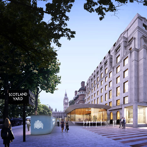 AHMM overhauls Thames-side block with glazed pavilions to create New Scotland  Yard