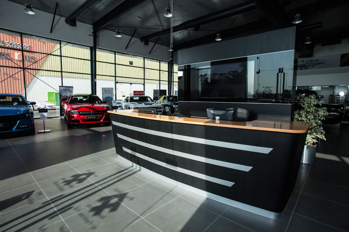 Analysing car showroom design by Al-Futtaim Interiors - Commercial