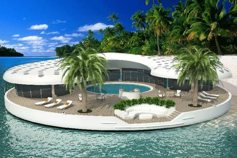 pool floating island