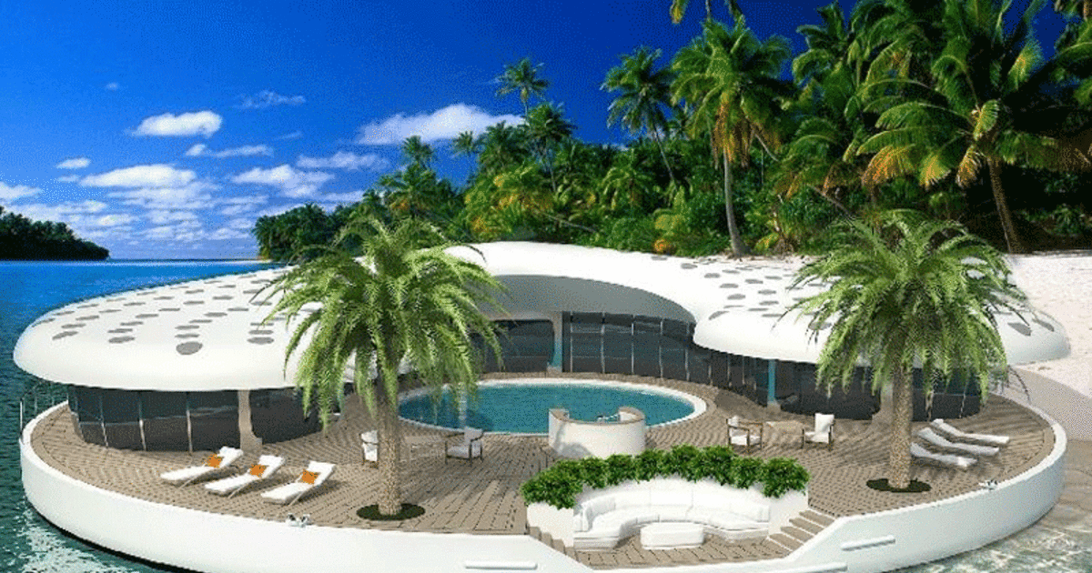 pool floating island