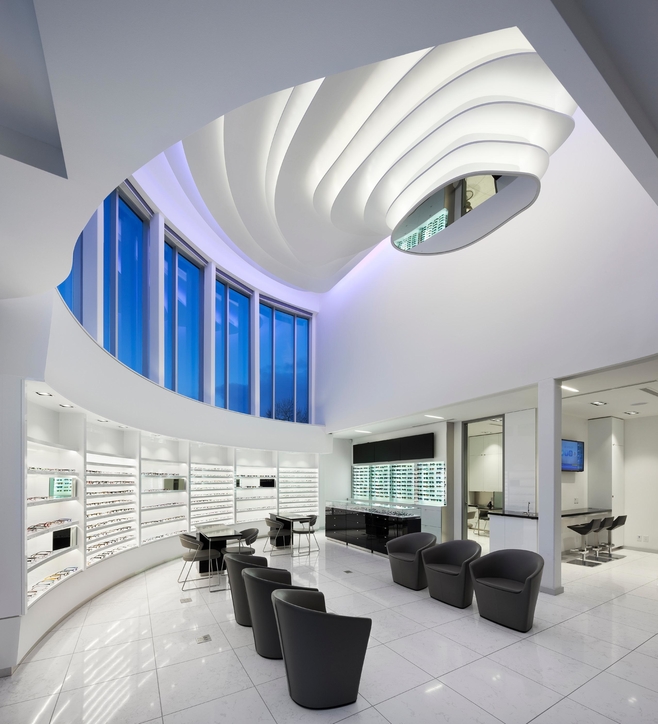 Optic Store In Toronto Features Elements That Resonate The Rounded Shape Of The Eye Insight Projects People Cid