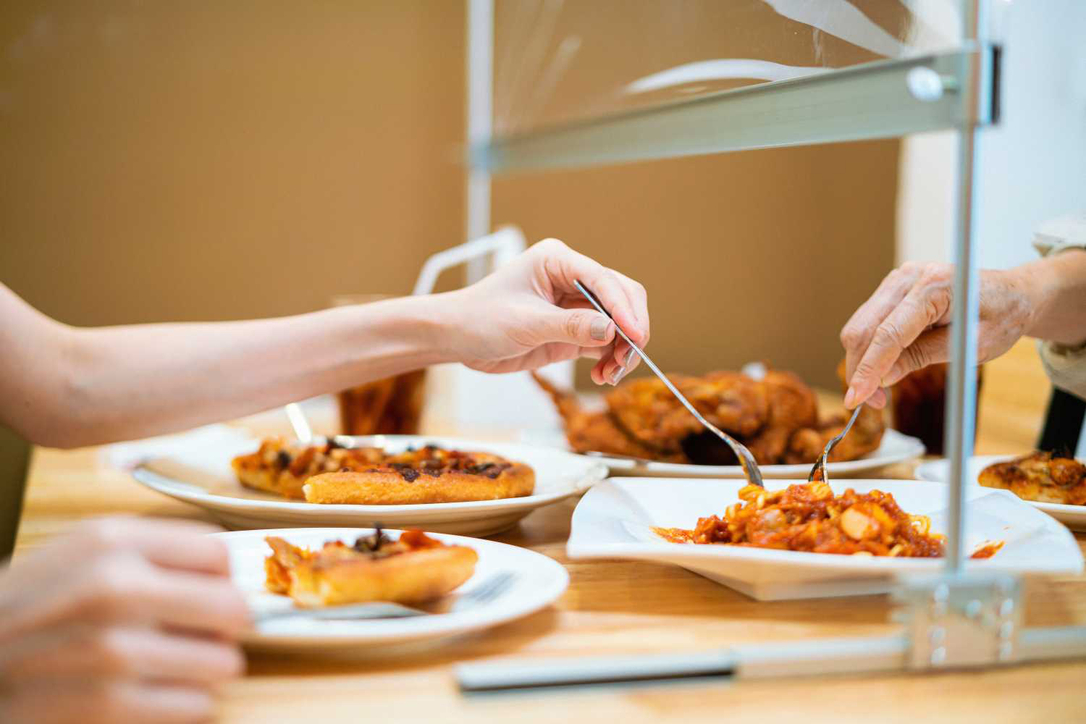 Social distancing measures in a Bangkok restaurant Social distancing measures in a Bangkok restaurant