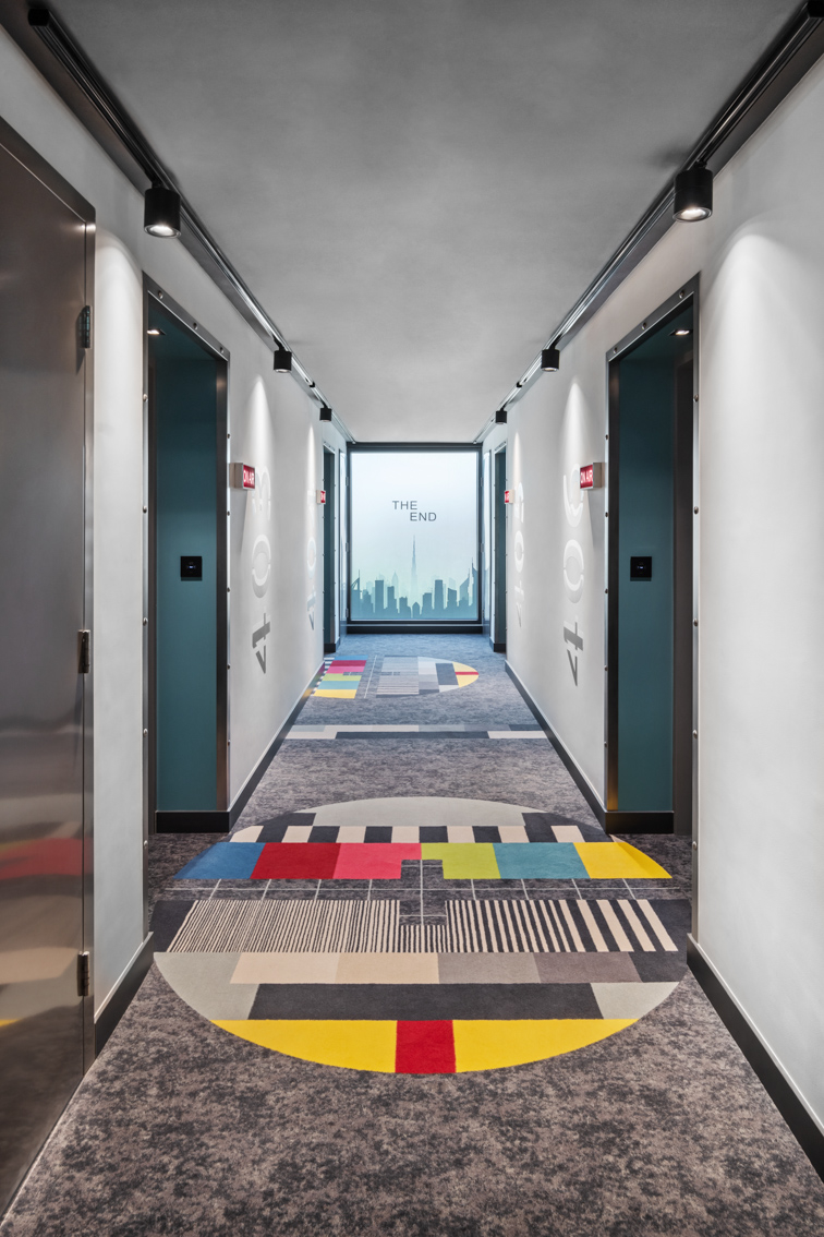 Take A Look Inside Bishop Design S Cinema Themed Studio One Hotel In Dubai Multimedia Projects Bishop Design Hotel Design Hotels Dubai Cid
